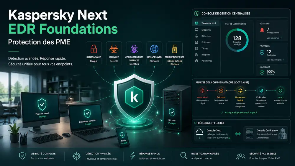 Kaspersky Next EDR Foundations pour prot&eacute;ger les terminaux des PME