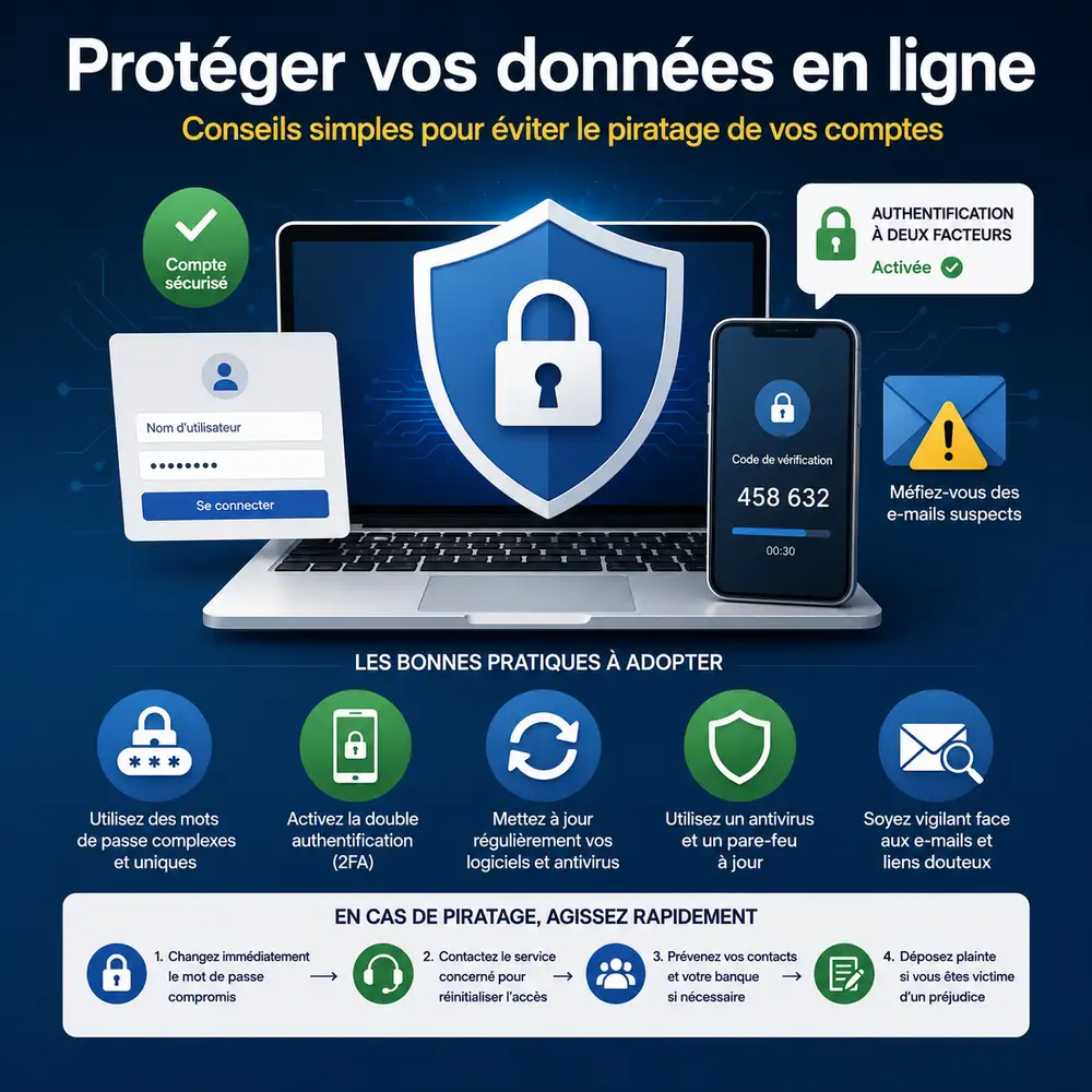 Prot&eacute;ger vos donn&eacute;es en ligne contre le piratage de compte