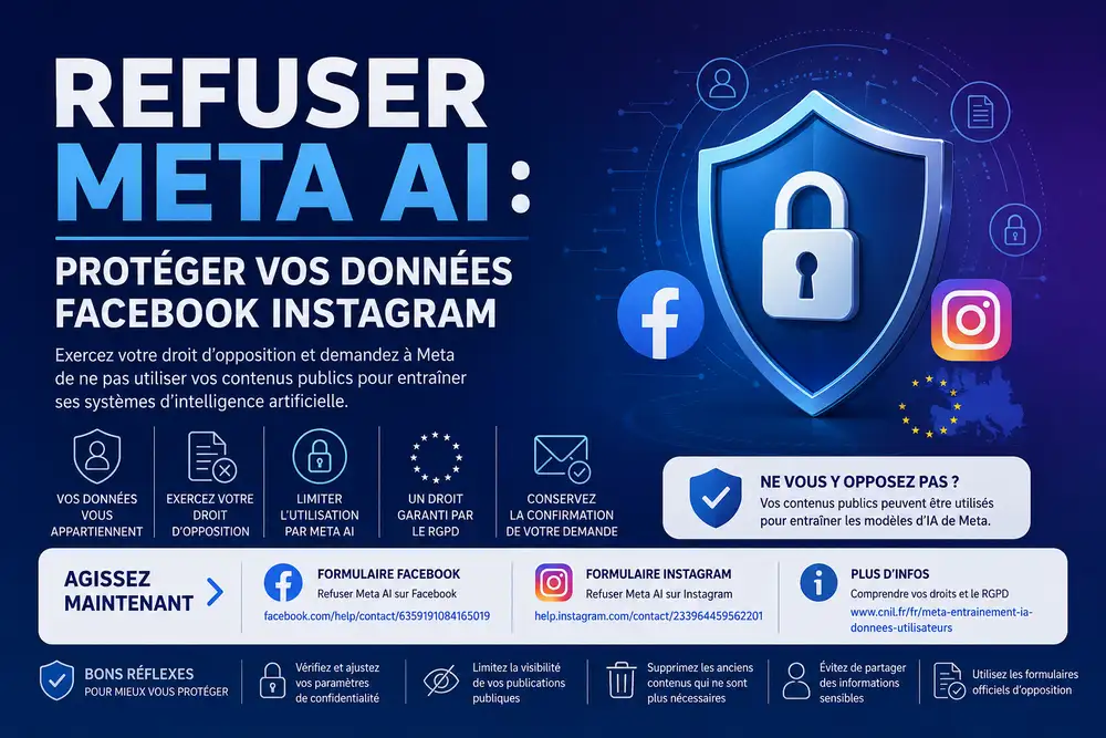 Refuser Meta AI pour prot&eacute;ger ses donn&eacute;es personnelles