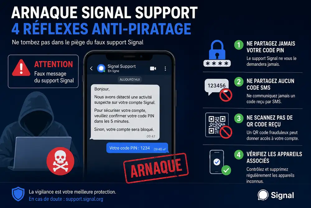 Arnaque Signal Support et phishing Signal