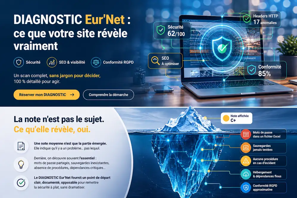 diagnostic site web analyse s&eacute;curit&eacute; SEO conformit&eacute; EurNet