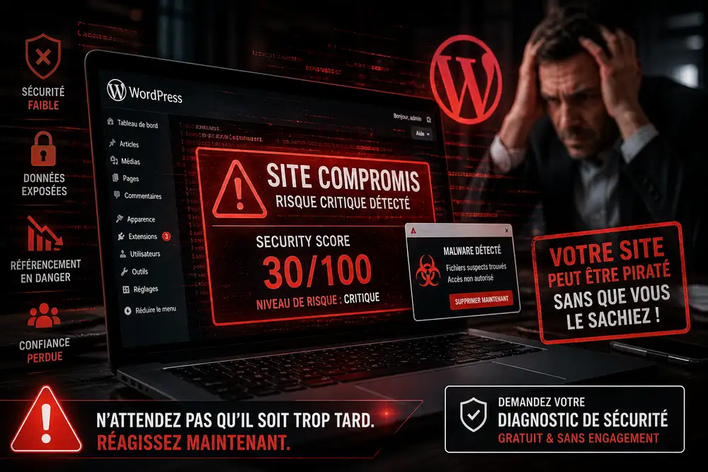 faille de s&eacute;curit&eacute; WordPress sur un site compromis