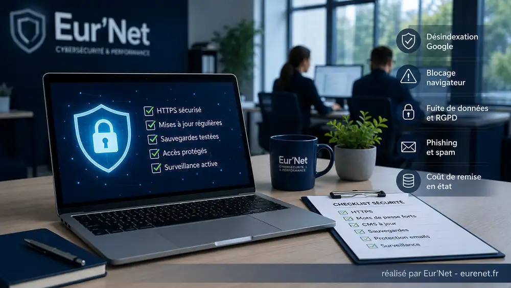 S&eacute;curit&eacute; site web TPE PME avec audit cybers&eacute;curit&eacute;, HTTPS, sauvegardes, RGPD et protection WordPress