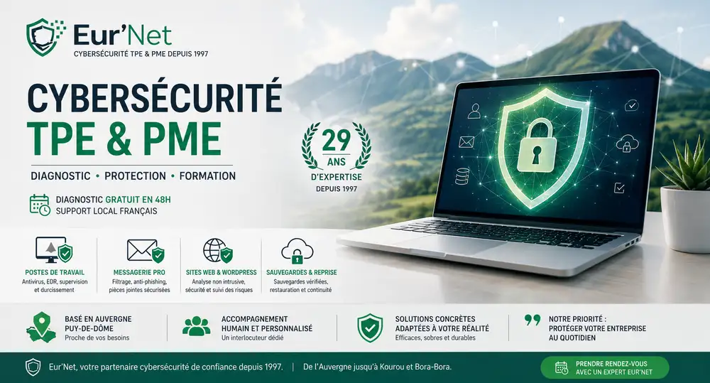 Cybersécurité TPE PME : services de protection pour entreprises par Eur'Net
