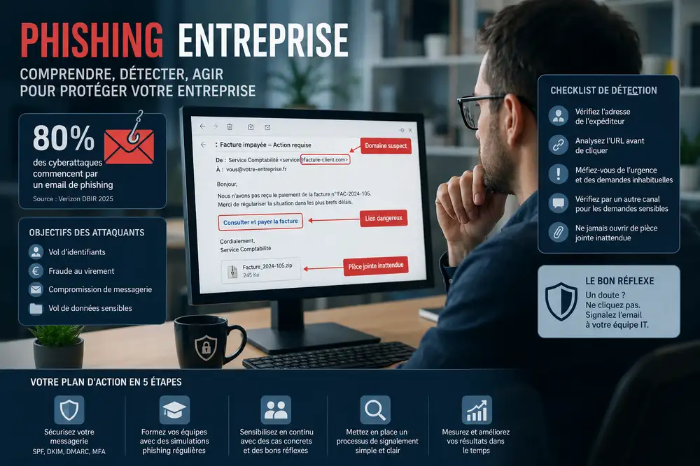 phishing entreprise détecté par un collaborateur en PME