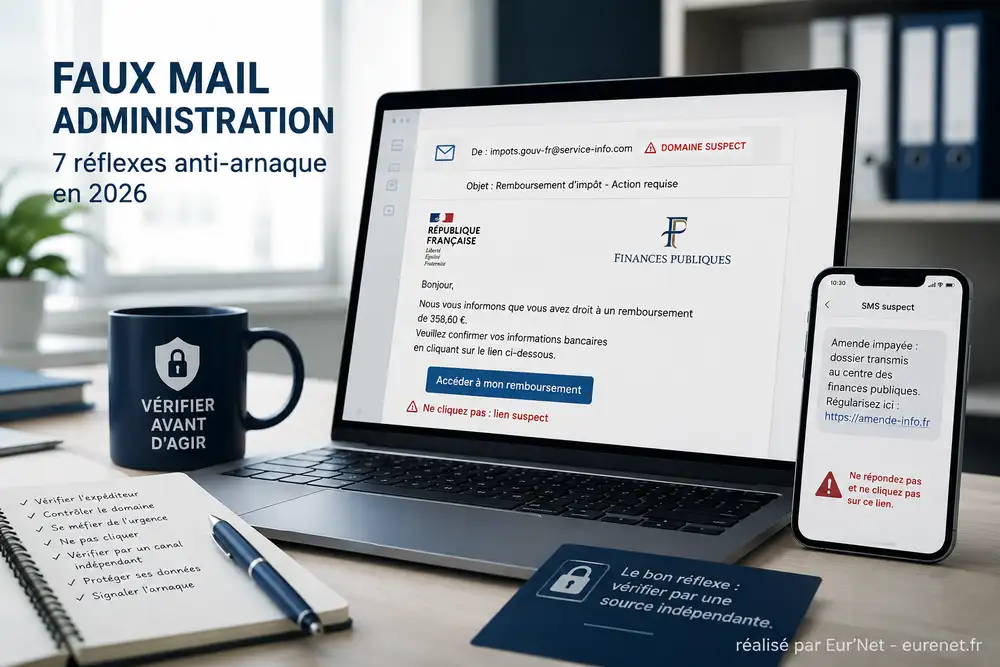 Faux mail administration et SMS frauduleux usurpant les services publics