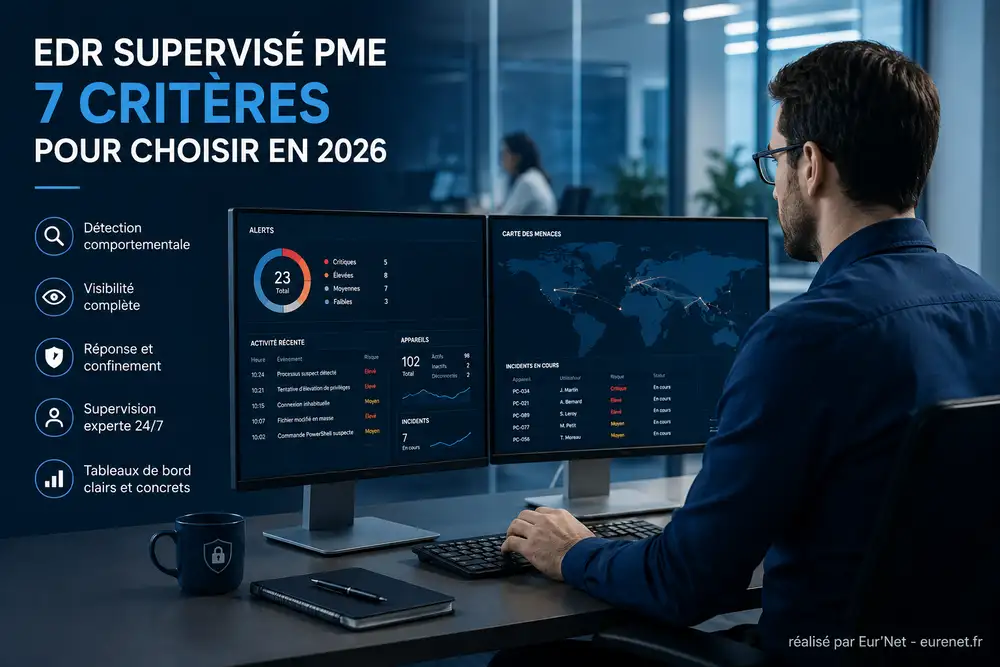 EDR supervis&eacute; PME pour d&eacute;tecter et contenir les cyberattaques