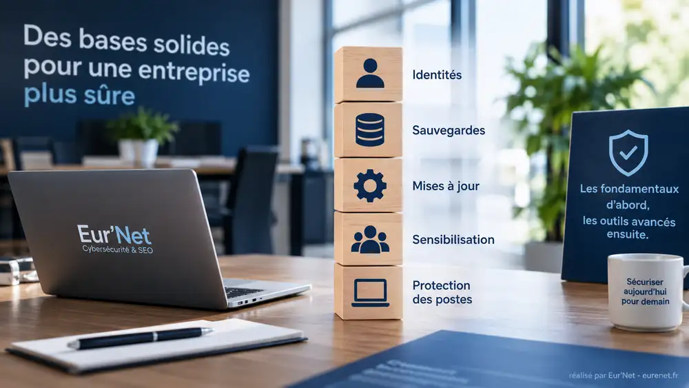 Priorit&eacute;s cybers&eacute;curit&eacute; PME avec cinq fondamentaux &agrave; s&eacute;curiser