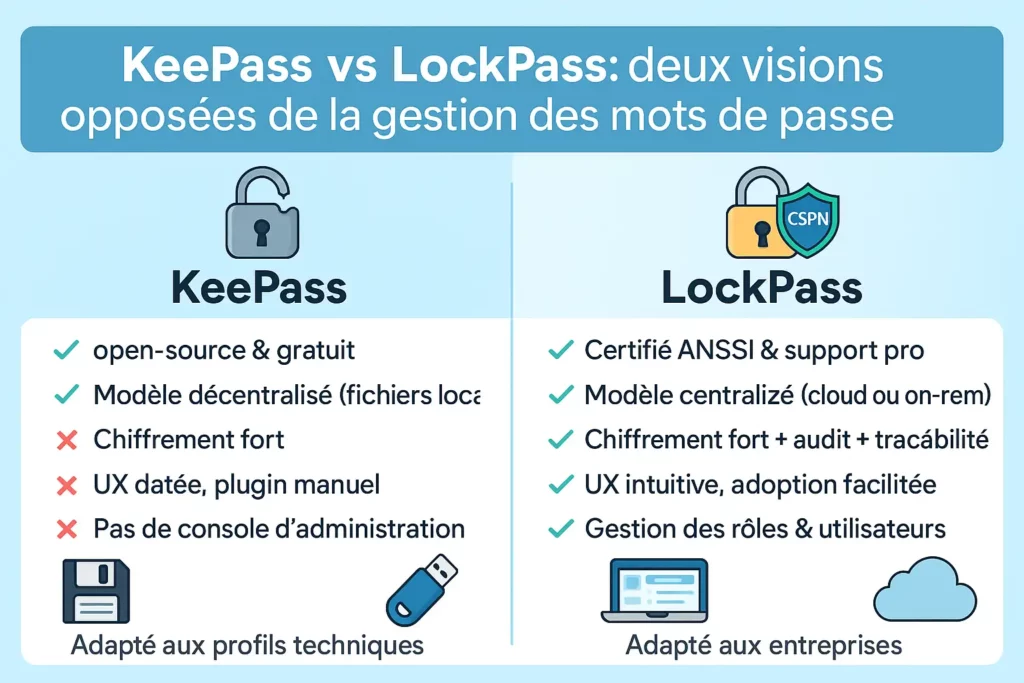 KeePass LockPass comparatif gestion des mots de passe en entreprise